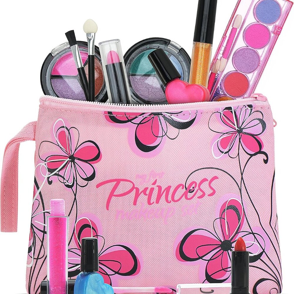 Real Washable Play Make Up Set for Princess - Kids Makeup Kit for Girls Non Toxi